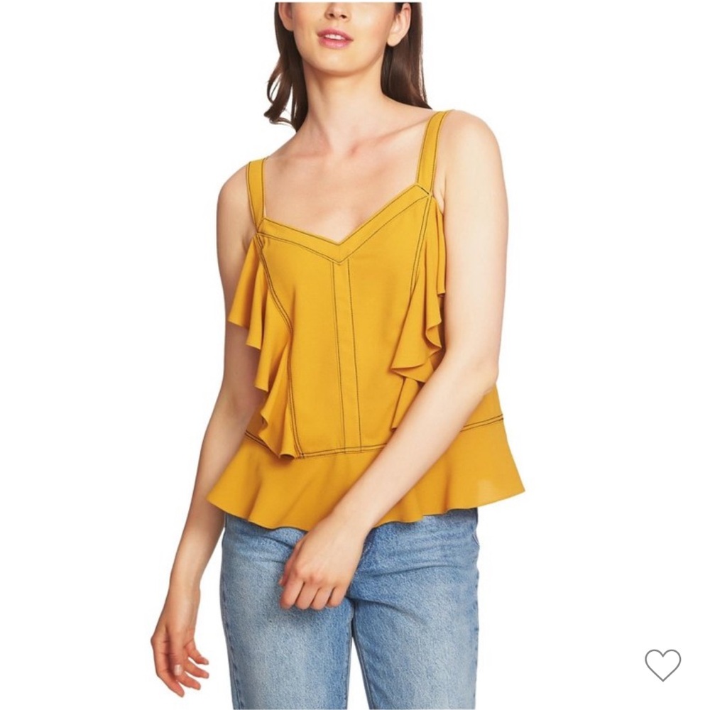 1. State Mustard Ruffle Camisole